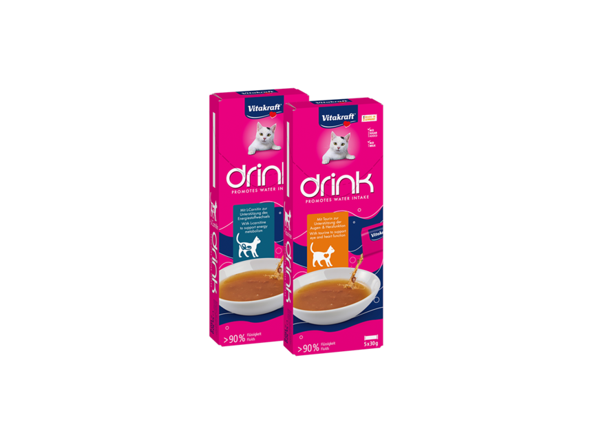 Zwei Vitakraft Drink Produkte f&uuml;r Katzen