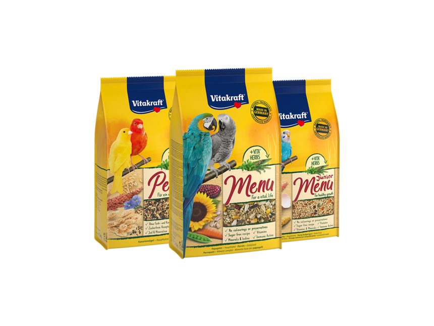 Drei Vitakraft Menu Perle Produkte