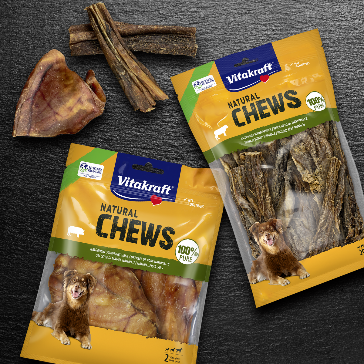 Natural Chews - Oreilles de porc et tripes de b&oelig;uf