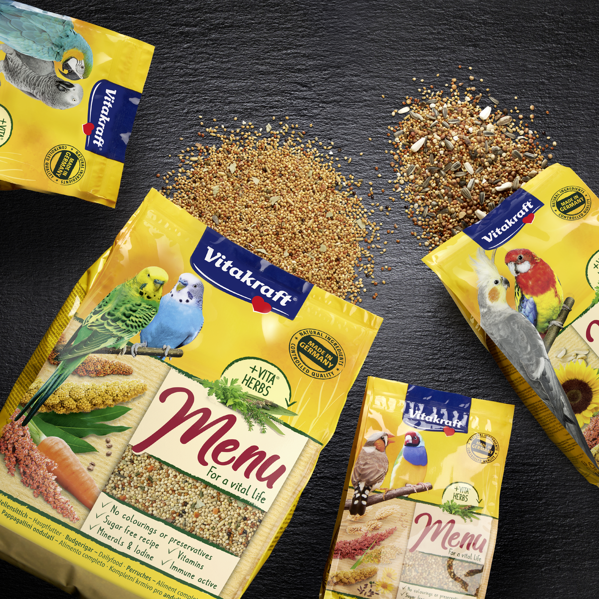 Hauptfutter Menu für Vögel